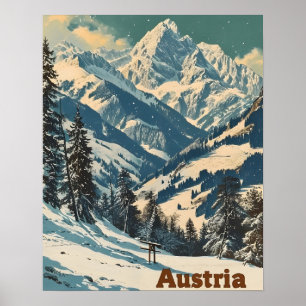 Alpen Oostenrijk Vintage Poster