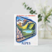 Alpen per trein Frankrijk vintage-reis Briefkaart (Staand voorkant)