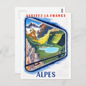 Alpen per trein Frankrijk vintage-reis Briefkaart (Voorkant / Achterkant)