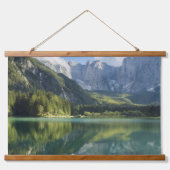 Alpen Turquoise Water Prachtig bergmeer Hangend Wandkleed (Voorkant)