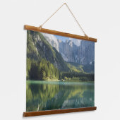 Alpen Turquoise Water Prachtig bergmeer Hangend Wandkleed (Gebogen)