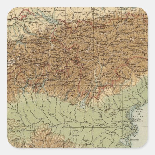 Alpen Vierkante Sticker (Voorkant)