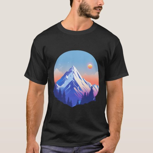 Alpen Zonsondergang Piek Cirkel T-shirt (Voorkant)