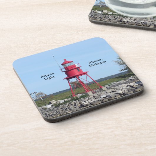 Alpena Lichte set van 6 harde plastic onderzetters (Linkerzijde)