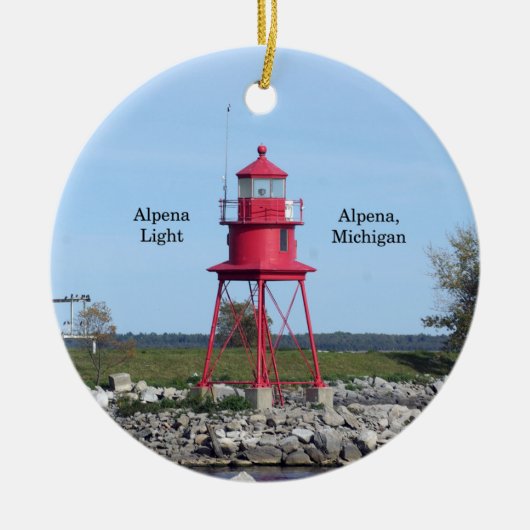 Alpena Lichte versiering Keramisch Ornament (Voorkant)