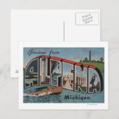 Alpena, Michigan - Grote lettertjes Briefkaart (Voorkant / Achterkant)