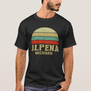 ALPENA MICHIGAN Retro Zonsondergang T-shirt