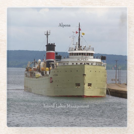 Alpena Soo glazen onderzetter (Voorkant)