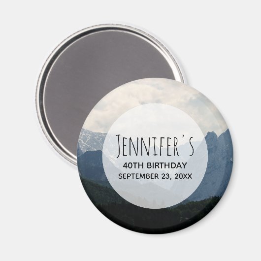 Alpenbergen Natuur Foto: Birthday Magneet (Voorkant / Achterkant)