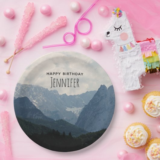 Alpenbergen Natuur Foto: Birthday Papieren Bordje (Feest)