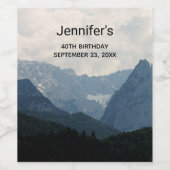 Alpenbergen Natuur Foto: Birthday Wijn Etiket (Enkel label)