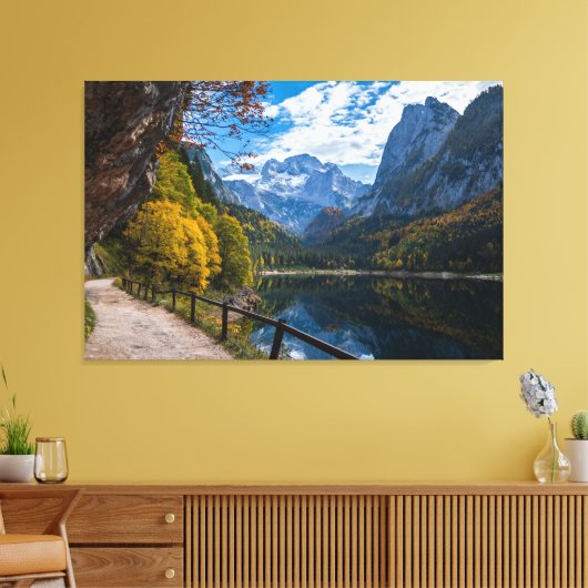 Alpenbergmeer Gosauseen meer Oostenrijk Canvas Afdruk (Insitu (Woonkamer))