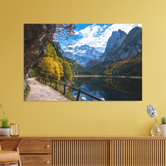 Alpenbergmeer Gosauseen meer Oostenrijk Canvas Afdruk (Insitu (Woonkamer))