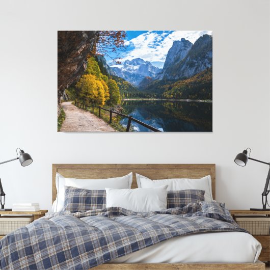 Alpenbergmeer Gosauseen meer Oostenrijk Canvas Afdruk (Insitu (Slaapkamer))