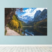 Alpenbergmeer Gosauseen meer Oostenrijk Canvas Afdruk (Insitu (Houten vloer))
