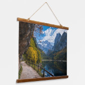 Alpenbergmeer Gosauseen meer Oostenrijk Hangend Wandkleed (Gebogen)