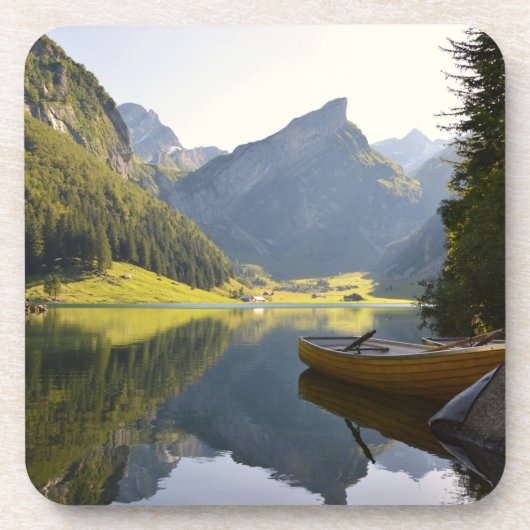 Alpenbergmeer in Zwitserland Bier Onderzetter (Voorkant)