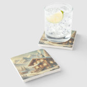 alpenbezwering stenen onderzetter (Zijkant)