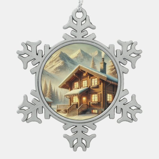 alpenbezwering tin sneeuwvlok ornament (Voorkant)