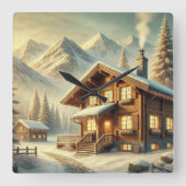 alpenbezwering vierkante klok (Voorkant)