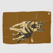 Alpendeckenhanddoek met Duitse herder Golfhanddoek (Horizontaal)