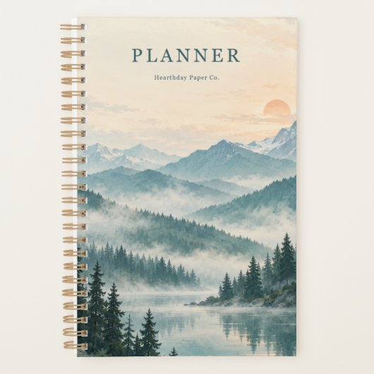 Alpene Morgen Bergen Planner (Voorkant)