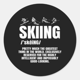 Alpene skislope afdaling skiën skiër sporten gewel ronde sticker