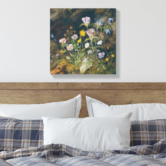 alpenflora | Theodor Petter Canvas Afdruk (Insitu (Slaapkamer))