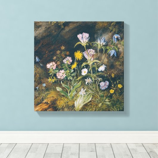 alpenflora | Theodor Petter Canvas Afdruk (Insitu (Houten vloer))