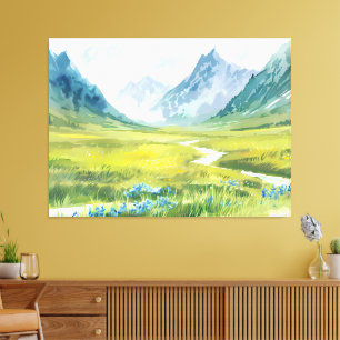 Alpenfluistering – Weiland onder de toppen Canvas Afdruk