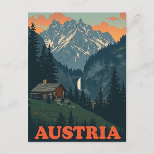 Alpengebergte Oostenrijk Briefkaart (Voorkant)