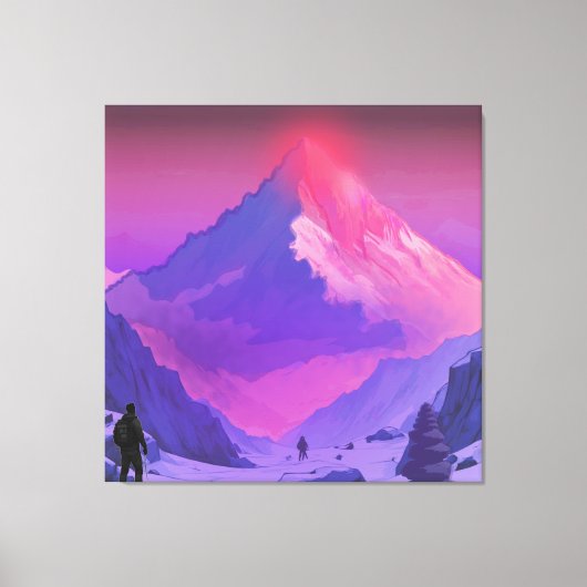Alpenglow Everest RISE Motivational Artwork Canvas Afdruk (Voorkant)