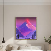 Alpenglow Everest RISE Motivational Artwork Canvas Afdruk