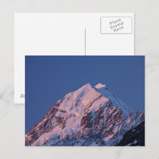 Alpenglow op Aoraki Mount Cook, Mackenzie 2 Briefkaart (Voorkant / Achterkant)