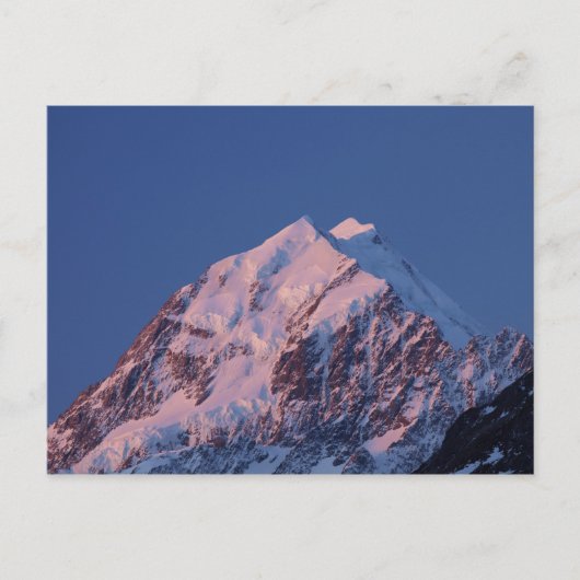 Alpenglow op Aoraki Mount Cook, Mackenzie 2 Briefkaart (Voorkant)