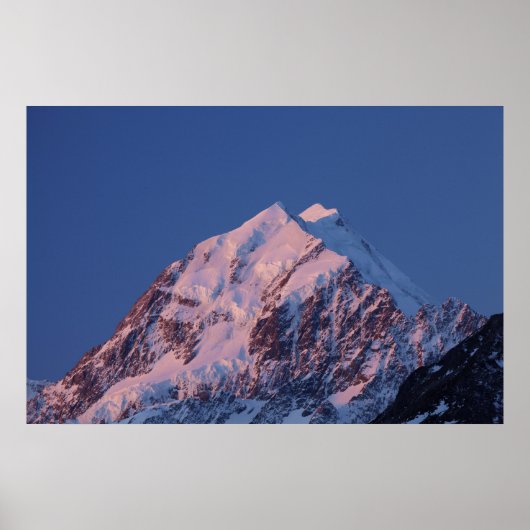 Alpenglow op Aoraki Mount Cook, Mackenzie 2 Poster (Voorkant)