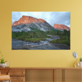Alpenglow op de Noorse bergen Canvas Afdruk (Insitu (Woonkamer))