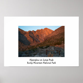 Alpenglow op Langen Peak Poster