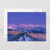 Alpenglow slaat de pieken van de gletsjer aan briefkaart (Voorkant / Achterkant)