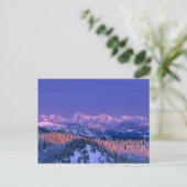 Alpenglow treft de toppen van de Gletsjer Briefkaart (Staand voorkant)