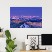 Alpenglow treft de toppen van de gletsjer poster (Thuiskantoor)