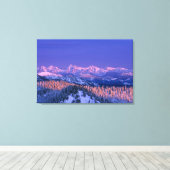 Alpenglow treft de toppen van Glacier Canvas Afdruk (Insitu (Houten vloer))