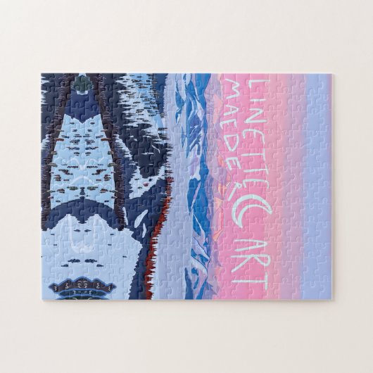 Alpenglow Winter Ski Snowboard puzzel Legpuzzel (Horizontaal)