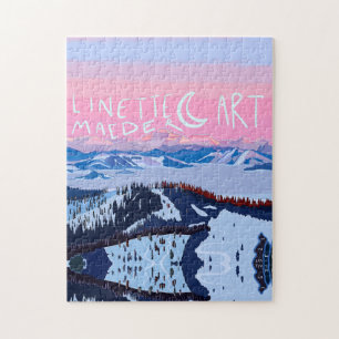 Alpenglow Winter Ski Snowboard puzzel Legpuzzel