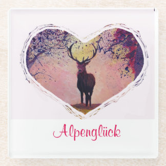 Alpenglück Hirsch Glazen Onderzetter
