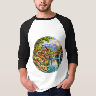Alpenhuisje Tuin Bergmeer Zonsopgang T-shirt