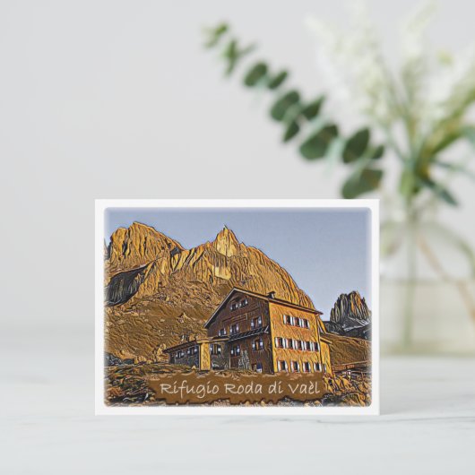 Alpenhut Roda di Vael - Dolomiti - Italië Briefkaart (Staand voorkant)
