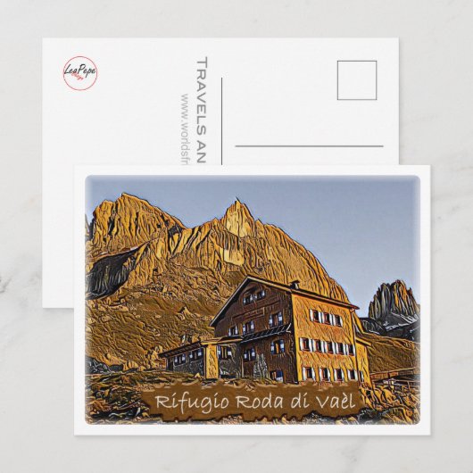 Alpenhut Roda di Vael - Dolomiti - Italië Briefkaart (Voorkant / Achterkant)