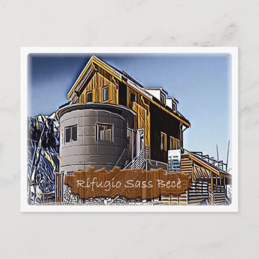 Alpenhut Sass Bece - Dolomiti Briefkaart (Voorkant)