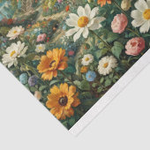 Alpenkasteel met bloemrijke weiden tissuepapier (Detail)